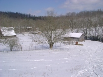 Barns in snow